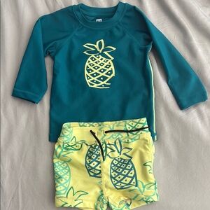 Tea collection toddler Pineapple Swim Set - Teal and Yellow